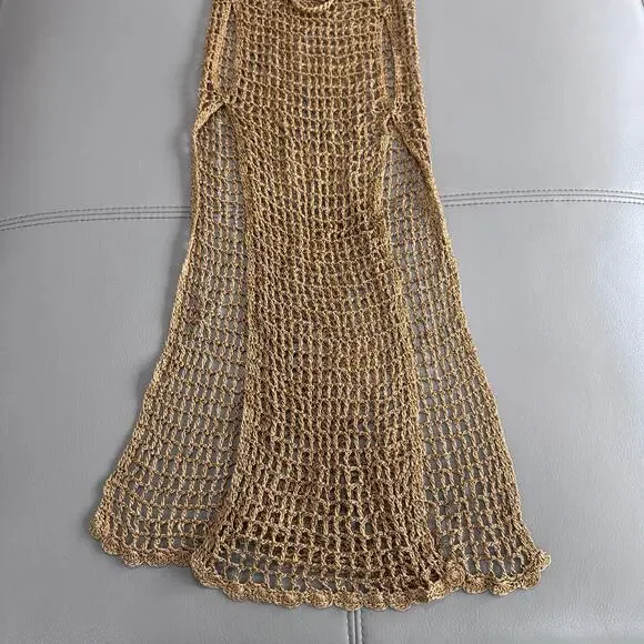 Lisa Maree Women's XS Make it KNown Ner Dress in Gold Metallic - Picture 6 of 8